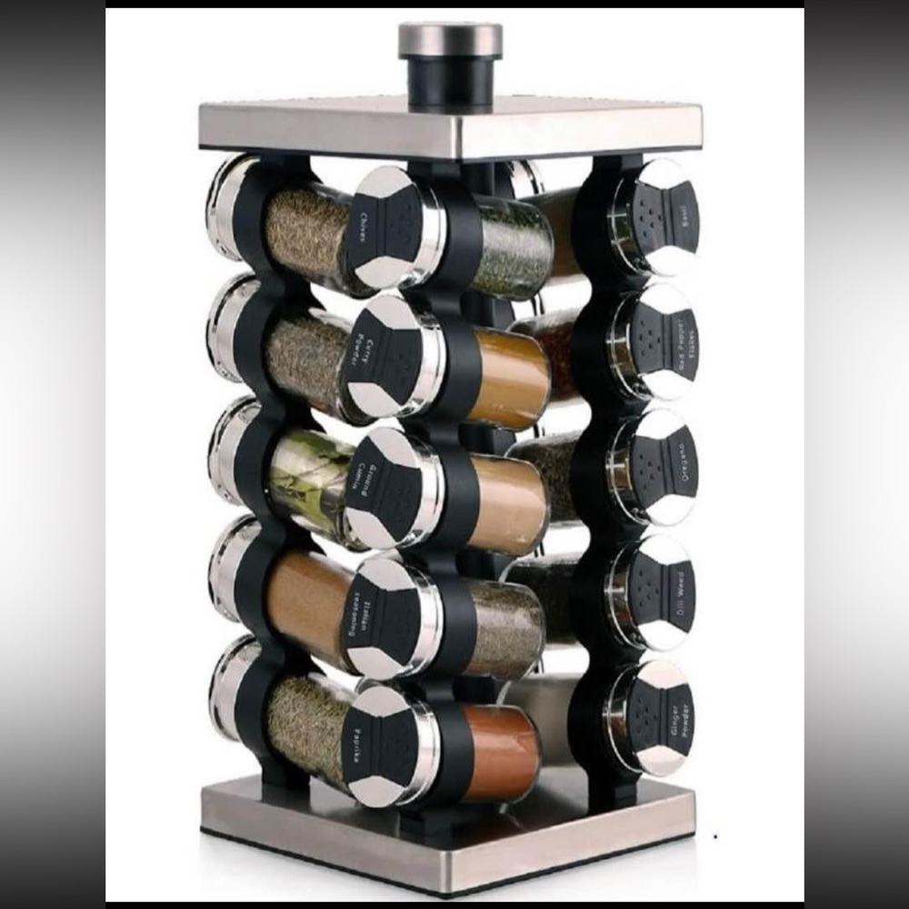 Stainless Steel 20-Jar Spice Rack - Picture 2 of 6
